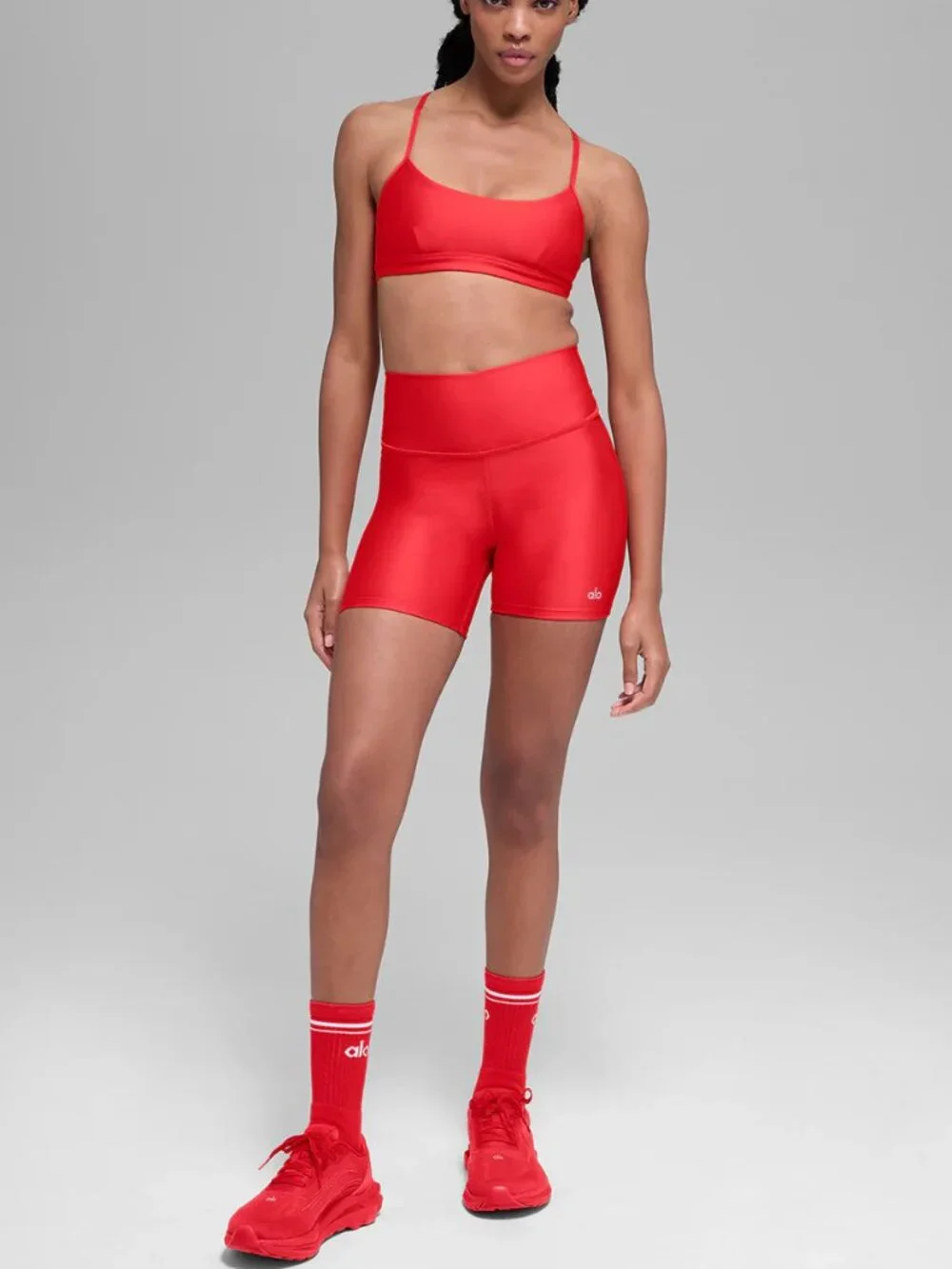 New ALO Yoga Airlift Intrigue Bold Red Bra Size XS